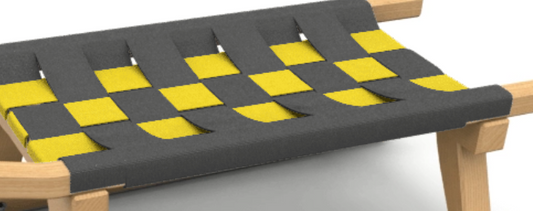 Familienrodel Einsitzer (für 1Personen) + extra lang Zugband grau/gelb